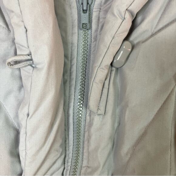 Saxton Hall | Vintage Down Feather Women's Light Gray Hooded Puffy Coat M Petite - Picture 6 of 10